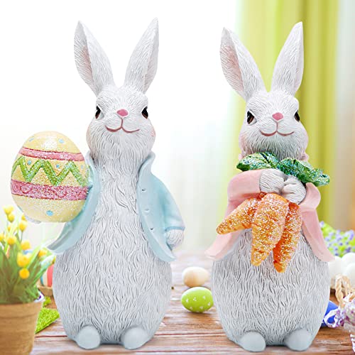 Spring Easter Bunny Figurines for Home Decor