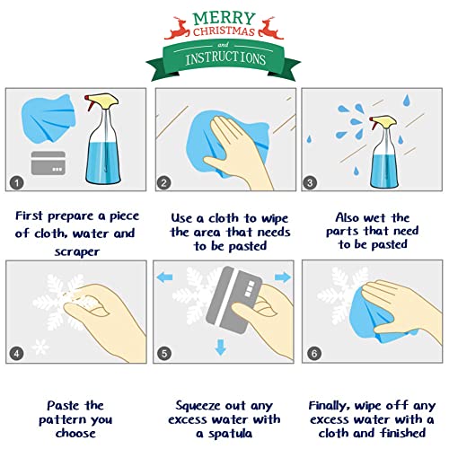 82PCS Christmas Snowflake Window Clings Decorations