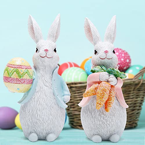 Spring Easter Bunny Figurines for Home Decor