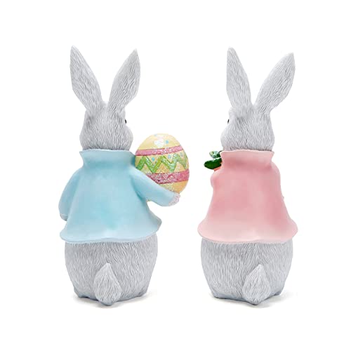 Spring Easter Bunny Figurines for Home Decor