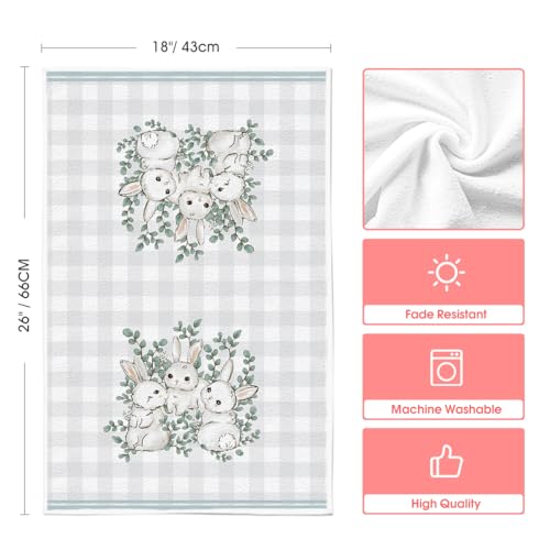 Buffalo Plaid Easter Bunny Kitchen Towel Set