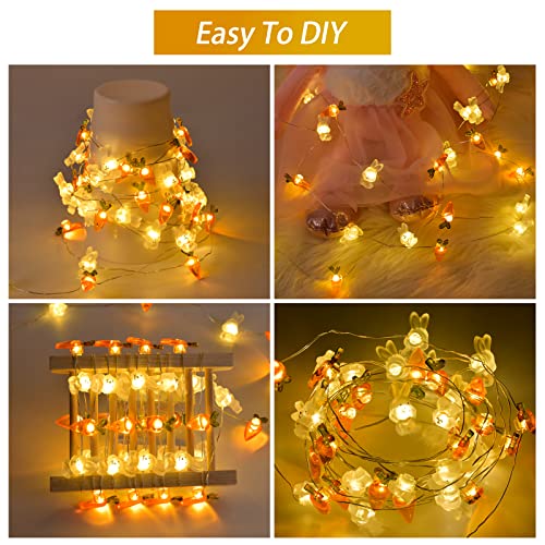 13FT Bunny Carrot String Lights - 50 LEDs