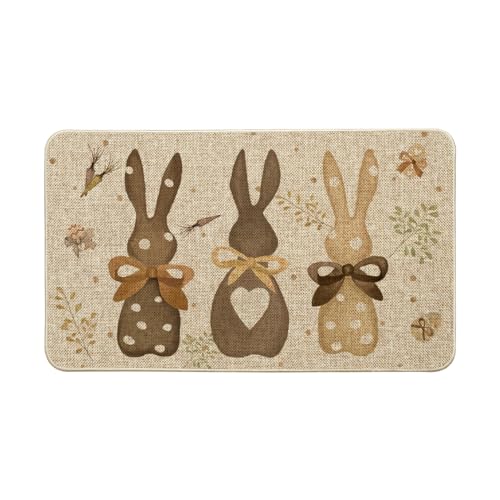 Happy Easter Rabbit Carrots Doormat - 17x29 Inch