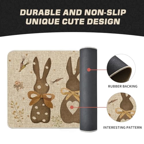 Happy Easter Rabbit Carrots Doormat - 17x29 Inch