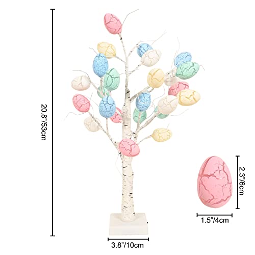 Pre-lit White Birch Tree with Easter Egg Ornaments