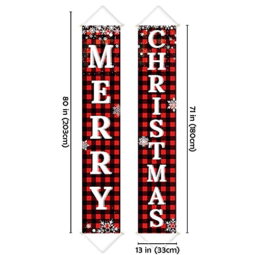 Buffalo Plaid Merry Christmas Outdoor Sign Set