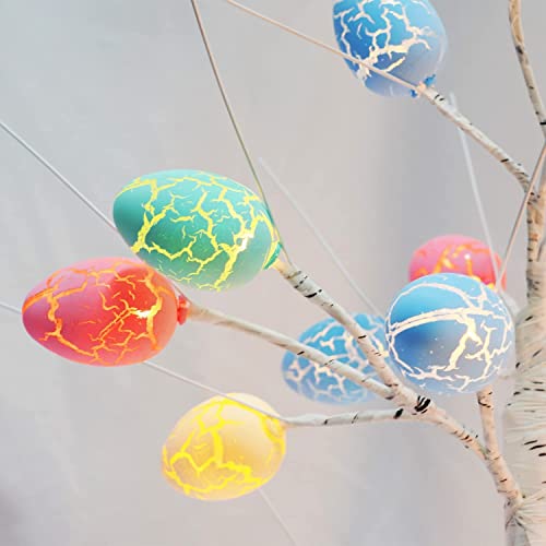 Pre-lit White Birch Tree with Easter Egg Ornaments