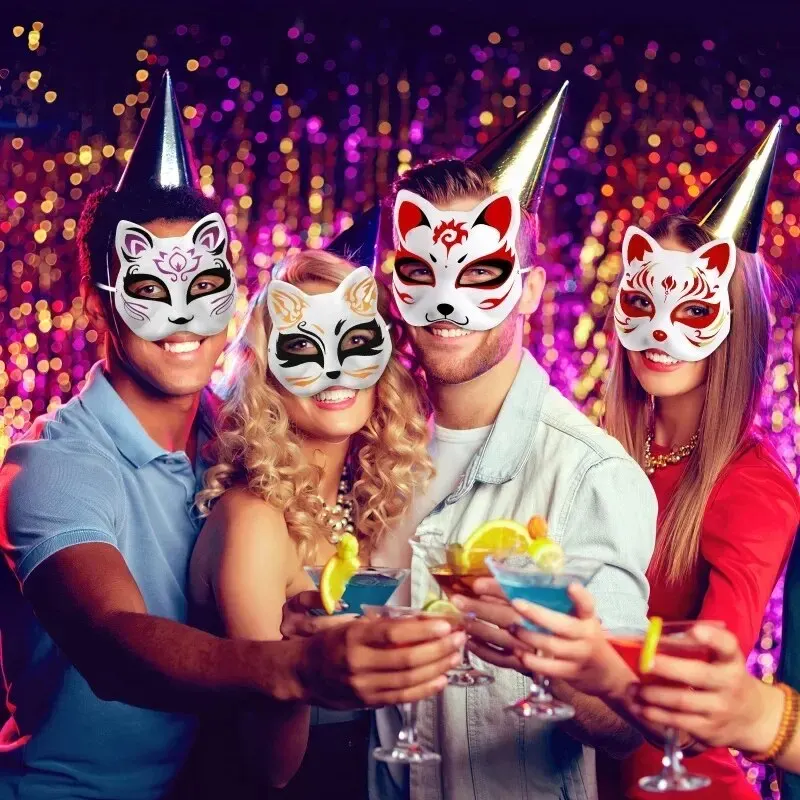5pcs DIY Paintable Animal Masks for Halloween Decor