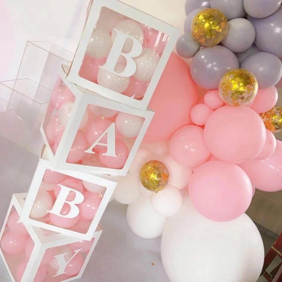 Clear Baby Shower Box for First Birthday Decor