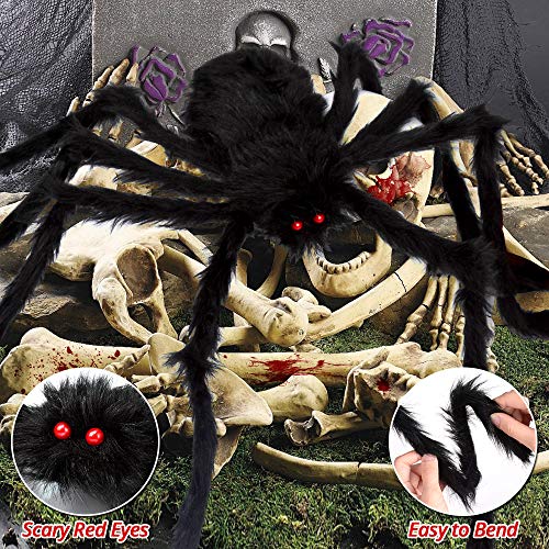 Giant Spider Web and Spider Halloween Decor