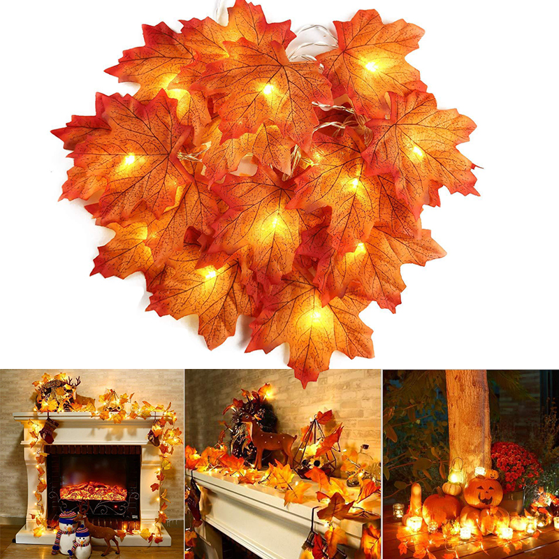 Maple Leaf LED Light String Garland Decorations