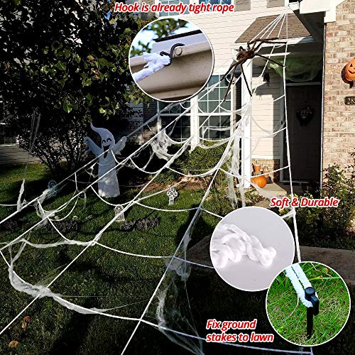 Giant Spider Web and Spider Halloween Decor