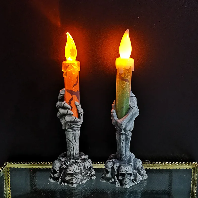 Haunted House Skeleton Ghost Candle Decor