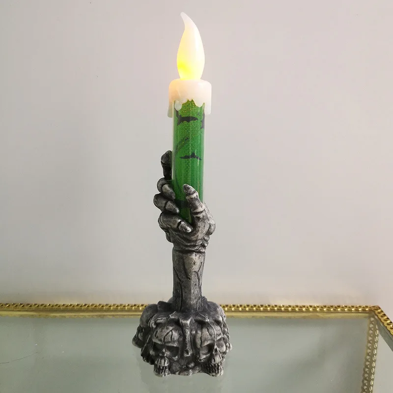 Haunted House Skeleton Ghost Candle Decor