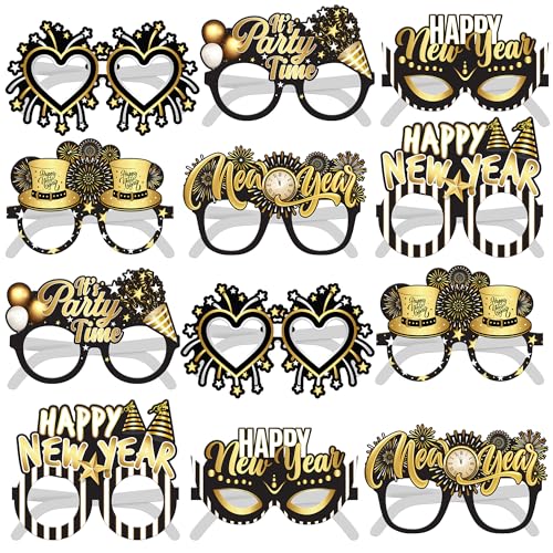Happy New Year Glasses 2025 - Pack of 12
