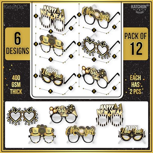 Happy New Year Glasses 2025 - Pack of 12