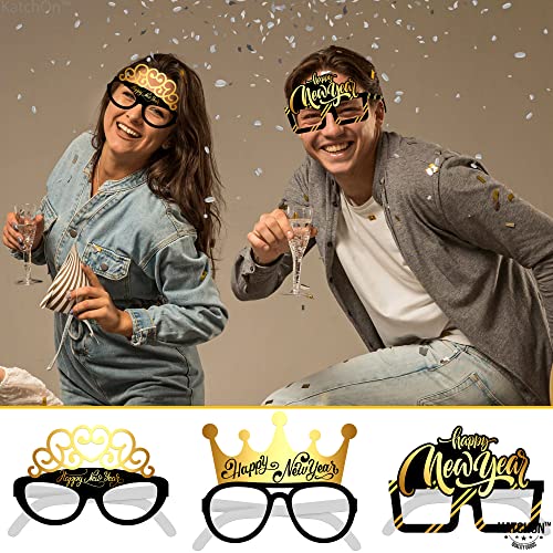 Happy New Year 2025 Glasses - Pack of 12