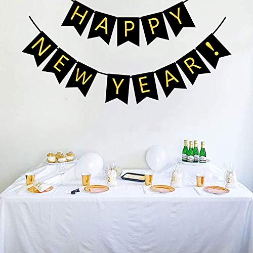 Gold Alphabet Happy New Year Banner Bunting