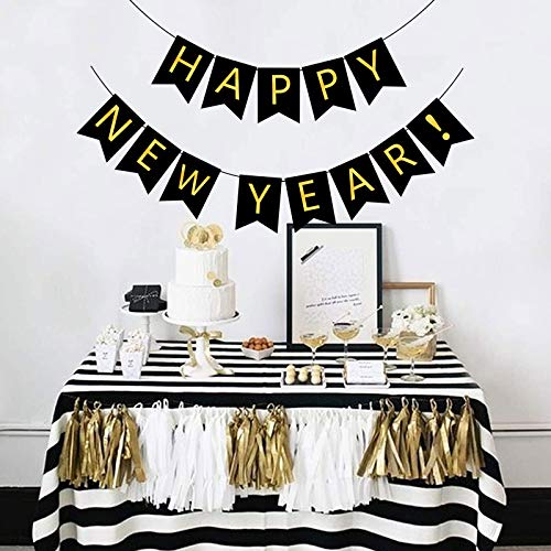 Gold Alphabet Happy New Year Banner Bunting
