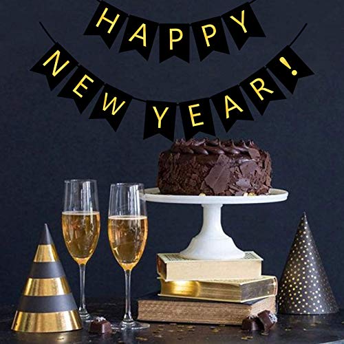 Gold Alphabet Happy New Year Banner Bunting