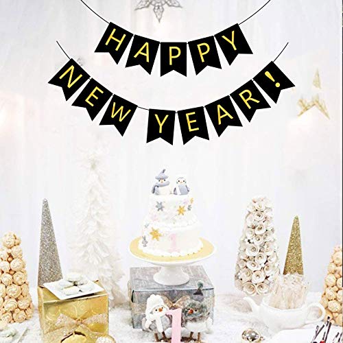 Gold Alphabet Happy New Year Banner Bunting
