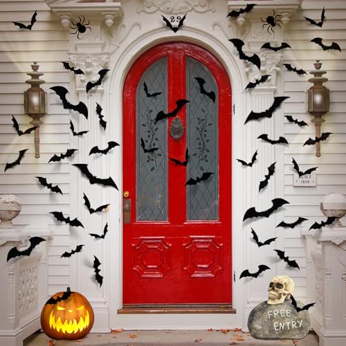 100pcs 3D Scary Bats Halloween Wall Decor