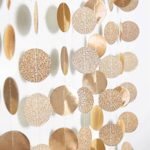 Champagne Gold Circle Dot Garland for Festive Occasions