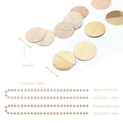 Champagne Gold Circle Dot Garland for Festive Occasions