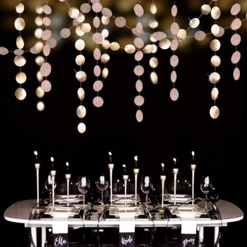 Champagne Gold Circle Dot Garland for Festive Occasions