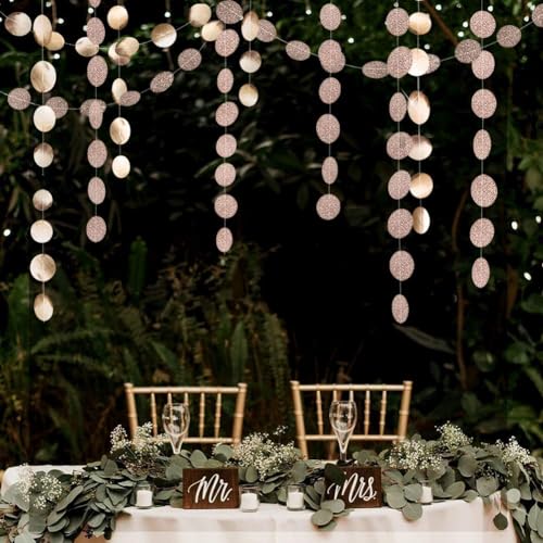 Champagne Gold Circle Dot Garland for Festive Occasions