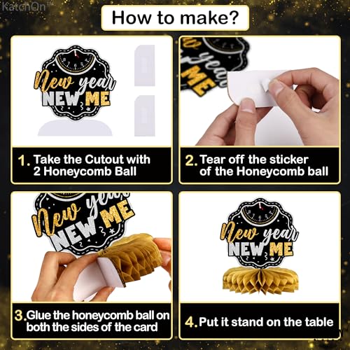 New Year Honeycomb Centerpieces - Pack of 9