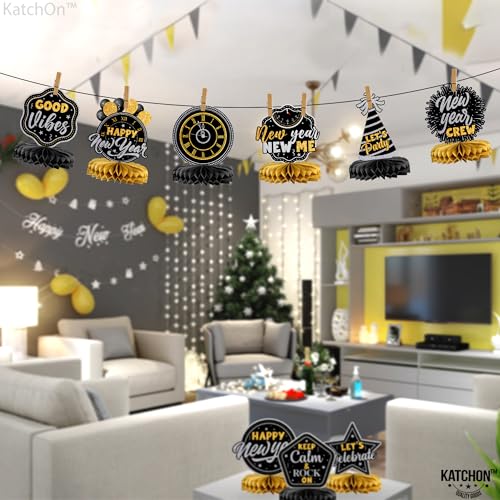 New Year Honeycomb Centerpieces - Pack of 9