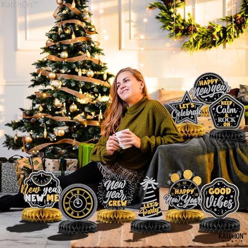 New Year Honeycomb Centerpieces - Pack of 9