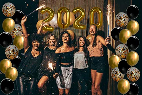 50 Pcs Black and Gold Balloon Decoration Set