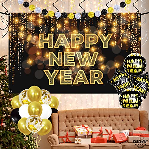 Black and Gold 2025 New Year's Party Pack
