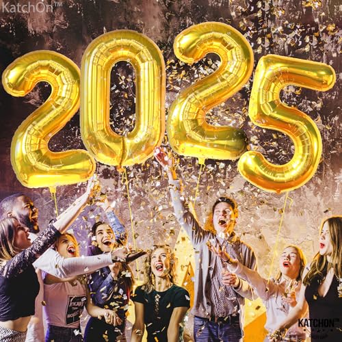 Giant Gold 2025 Balloons for New Year's Decor