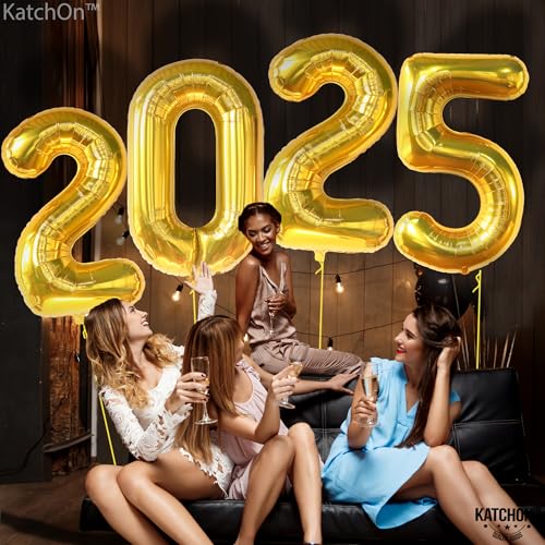 Giant Gold 2025 Balloons for New Year's Decor