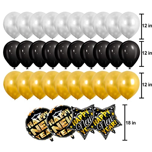 Black and Gold Happy New Year Banner Set