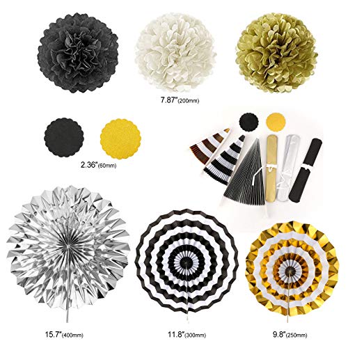 2025 Happy New Year Black & Gold Decorations Set