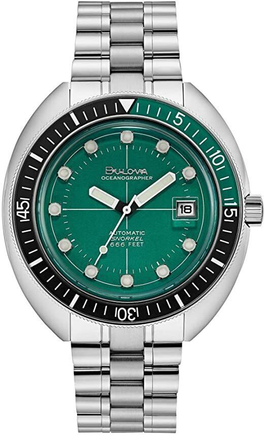 Bulova Oceanographer Silver Green Dial Watch
