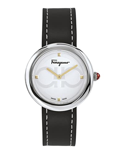 Ferragamo Womens Black Strap Watch - Stainless Steel