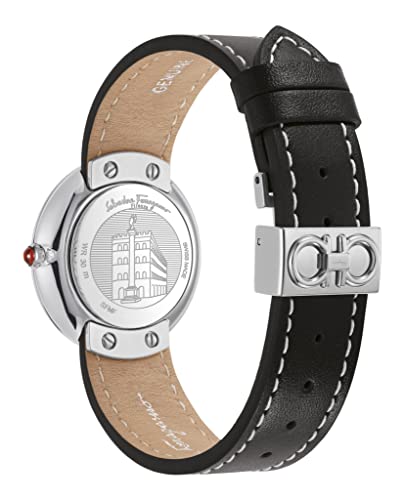 Ferragamo Womens Black Strap Watch - Stainless Steel