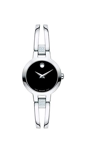 Movado Women's Diamond Accent Watch, Silver/Black