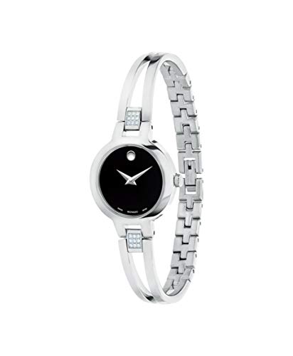Movado Women's Diamond Accent Watch, Silver/Black
