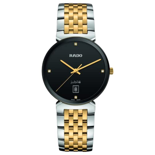 Rado Florence Swiss Quartz Dress Watch with Stainless Steel Strap, 20 (Model: R48912703),Silver and Yellow Gold
