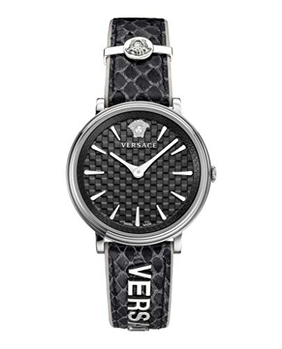 Versace Womens Black 38 mm V-Circle-Logomania Edition Watch VE8100919
