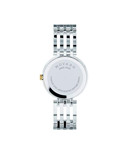 Movado Women's Esperanza 2-Tone Watch with Concave Dot Museum Dial, Silver/Gold/Black (Model 607053)