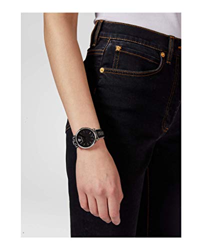 Versace Womens Black 38 mm V-Circle-Logomania Edition Watch VE8100919