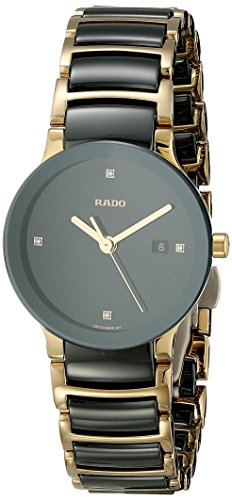 Rado Women's R30930712 Centric Jubile Two Tone Black Ceramic Bracelet Watch