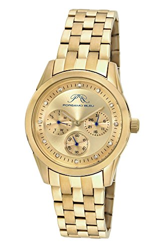 Porsamo Bleu Luxury Diana Stainless Steel Gold Tone Ladies' Diamond Watch 741BDIS
